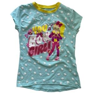 JoJo Siwa You Bow Girl Short-Sleeve Shirt Top Blue Pink Yellow Girl's Size 10/12